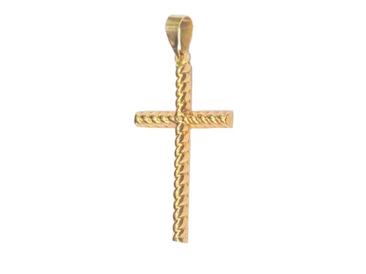 Cruz oro tubo trenzado
