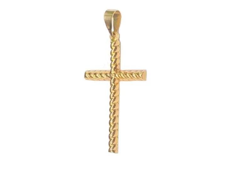 Cruz oro tubo trenzado