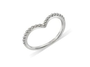 Anillo plata perlado uve