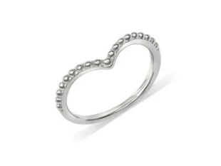 Anillo plata perlado uve