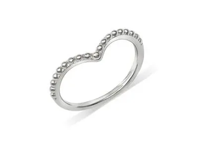 Anillo plata perlado uve