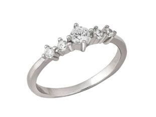 Anillo plata cinquillo circonitas