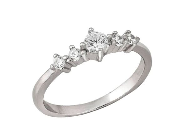 Anillo plata cinquillo circonitas