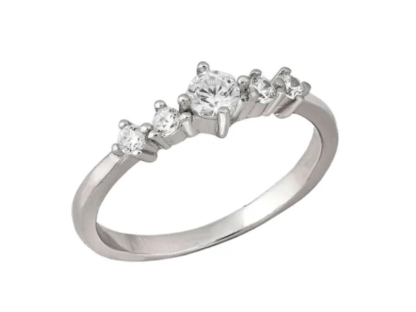 Anillo plata cinquillo circonitas