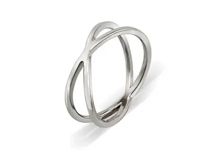Anillo plata lisa cruzado