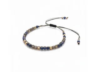 Pulsera zafiros cuarzos ahumados