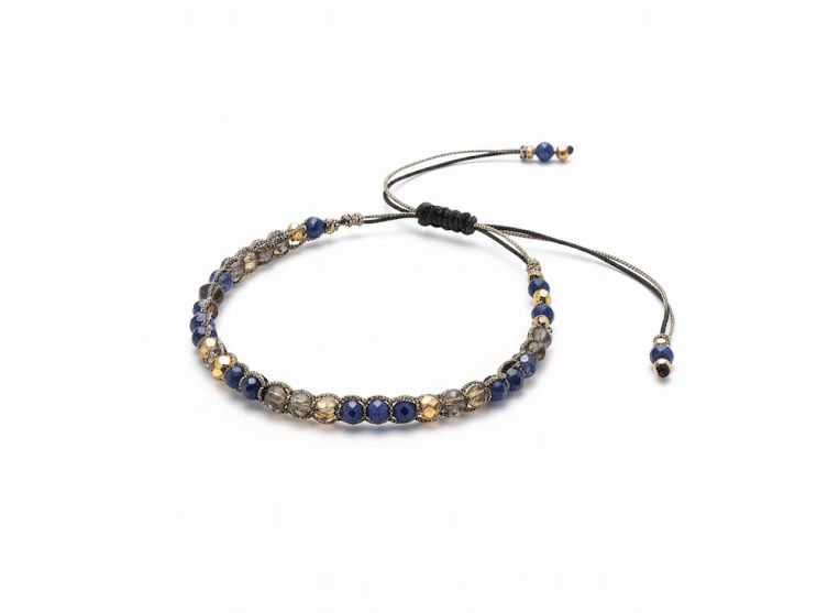 Pulsera zafiros cuarzos ahumados