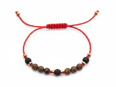Pulsera broncita piedra volcánica