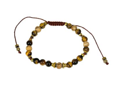 Pulsera macramé ojo tigre