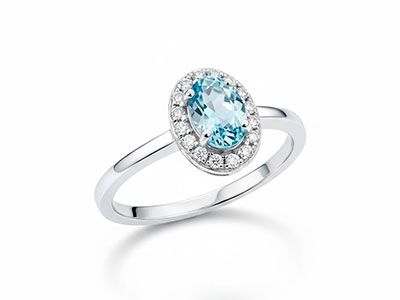 Anillo oro rosetón topacio