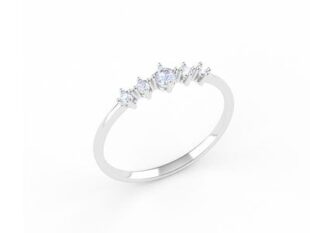 Anillo cinquillo brillantes rombo