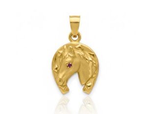 Colgante oro herradura caballo