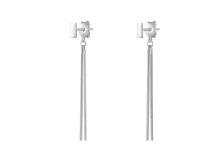 Pendientes plata barra cadenas