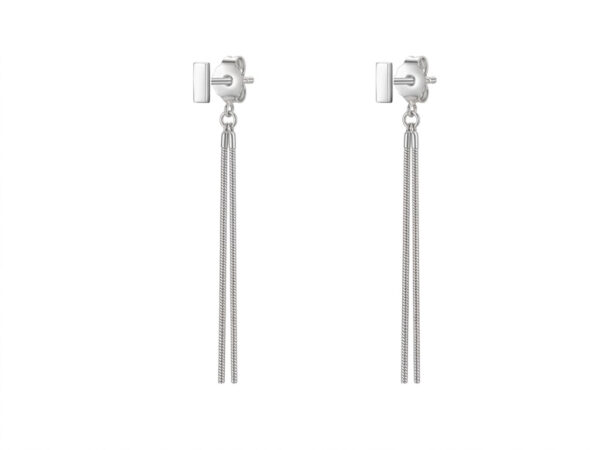 Pendientes plata barra cadenas