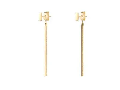 Pendientes plata chapada cadenas