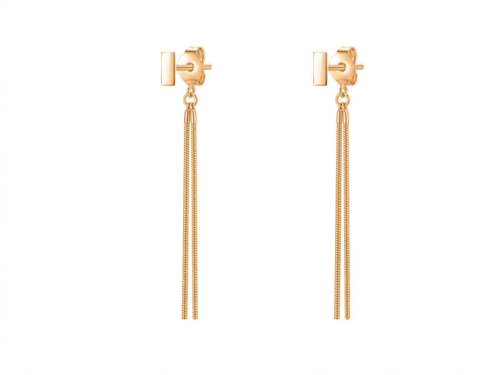 Pendientes plata chapada cadenas