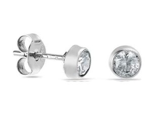 Pendientes plata chatón 4