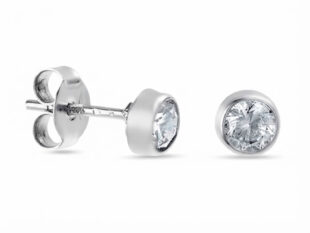 Pendientes plata chatón 4mm