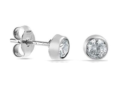 Pendientes plata chatón 4