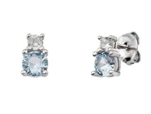 Pendientes doble piedra aguamarina