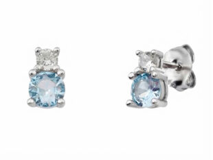 Pendientes doble piedra aguamarina