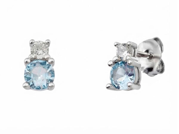 Pendientes doble piedra aguamarina