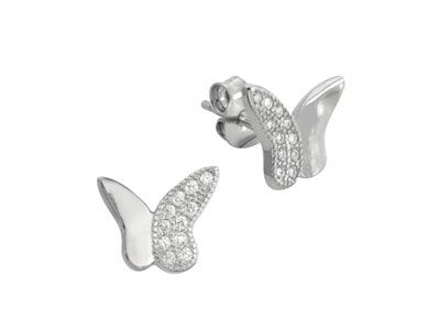 Pendientes plata mariposa circonitas