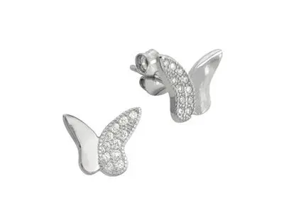 Pendientes plata mariposa circonitas