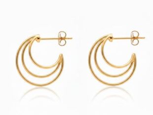 Pendientes aros hilos chapados