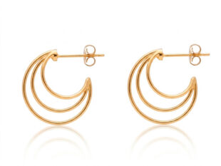 Pendientes aros hilos chapados