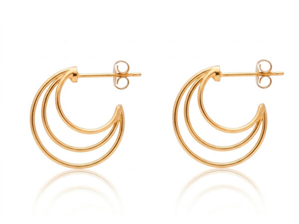 Pendientes aros hilos chapados