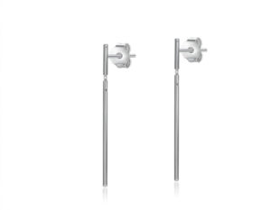 Pendientes plata barra articulada