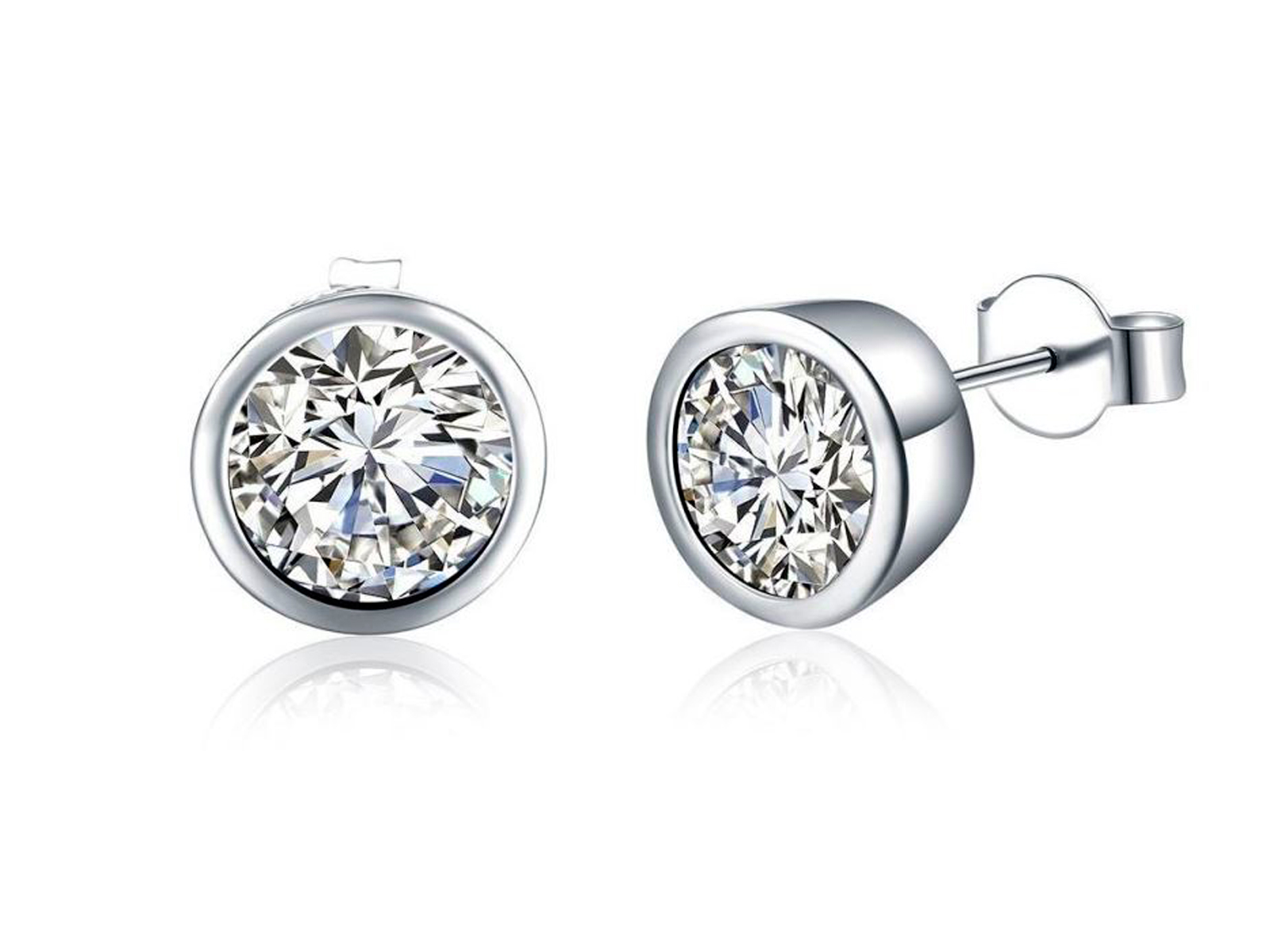 Pendientes plata chatón 5