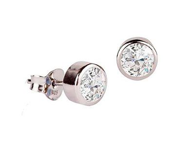 Pendientes plata chatón 5