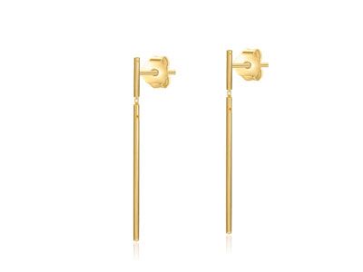 Pendientes plata chapada barra