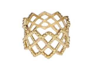 Anillo plata chapado trenzado