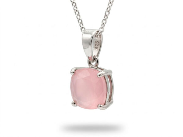 Gargantilla plata cuarzo rosa