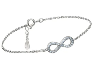 Pulsera plata infinito circonitas