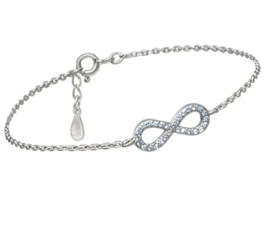 Pulsera plata infinito circonitas