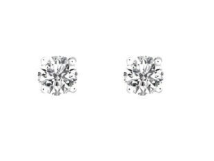 Pendientes oro blanco garras brillantes