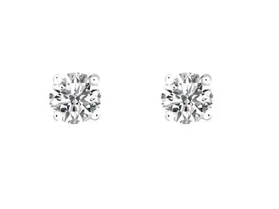 Pendientes oro blanco garras brillantes