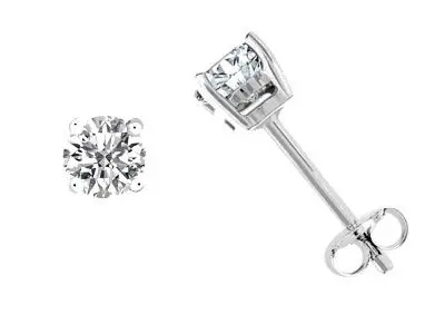 Pendientes oro blanco garras brillantes
