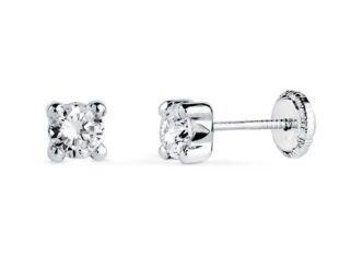 Pendientes oro blanco garras