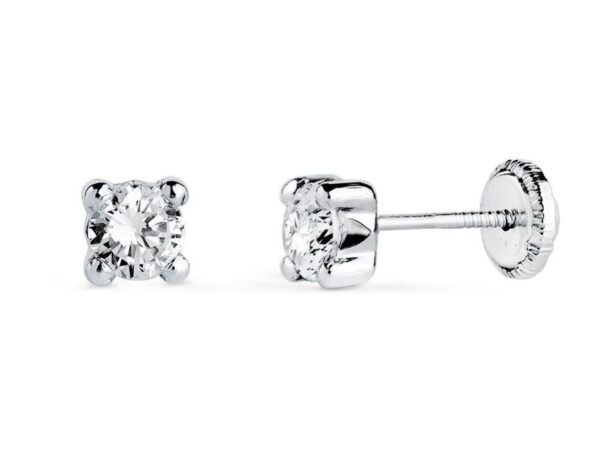 Pendientes oro blanco garras