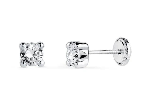 Pendientes oro blanco garras