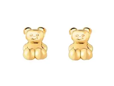Pendientes oro oso volumen