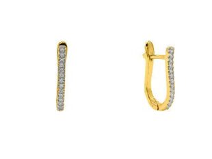 Pendientes oro barra circonitas