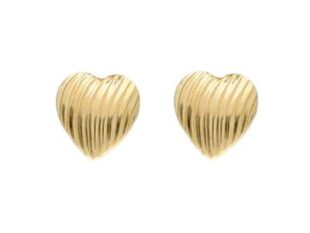 Pendientes oro corazón franjas