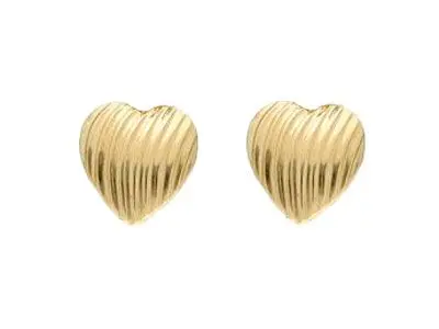 Pendientes oro corazón franjas
