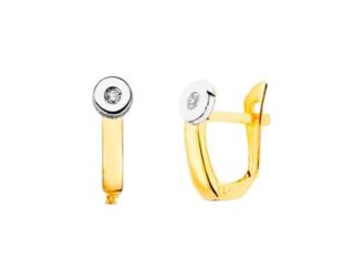 Pendientes oro bicolor diamantes